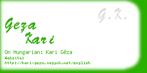 geza kari business card